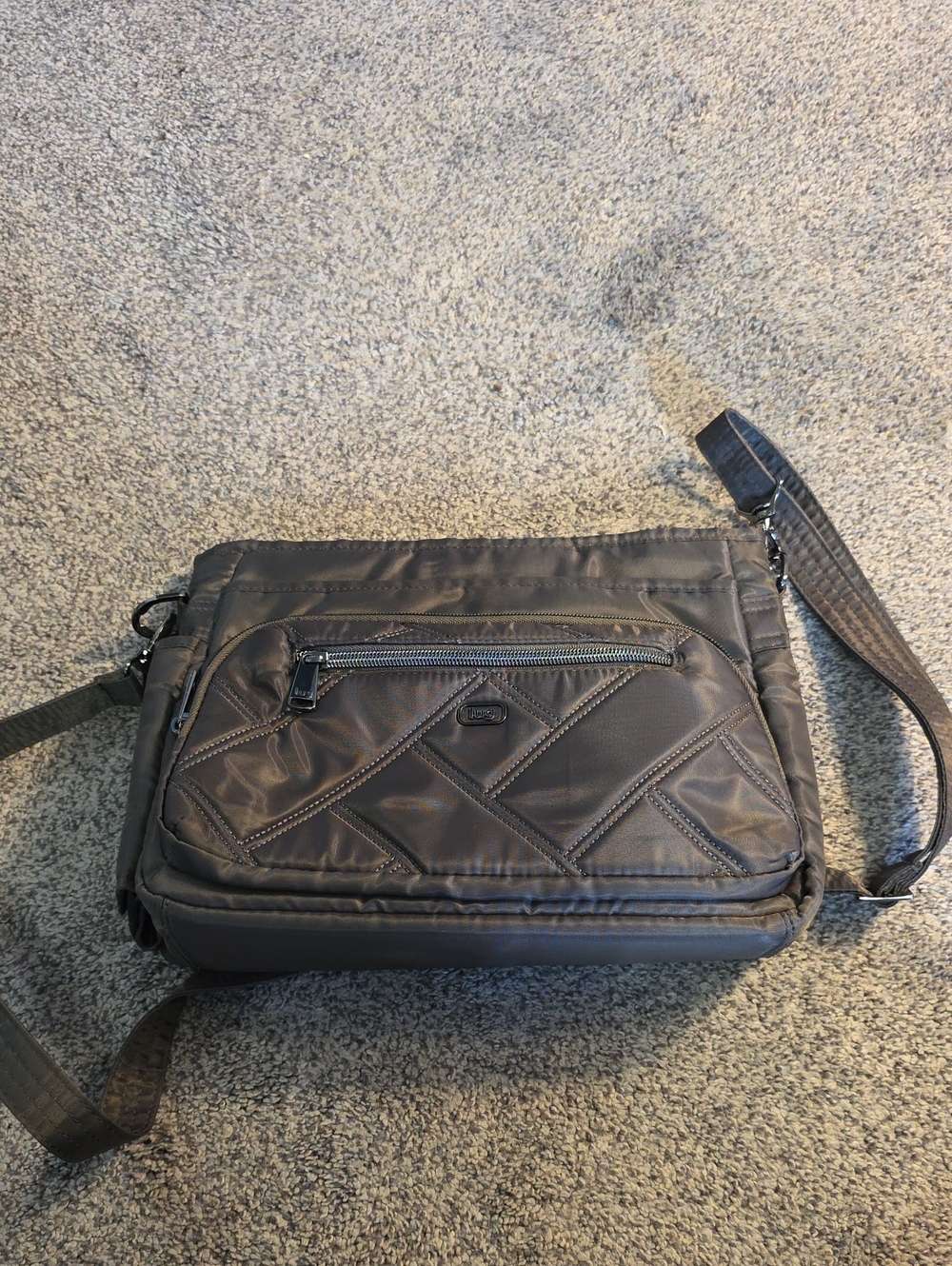 lug Quilted Crossbody Bag - Gray